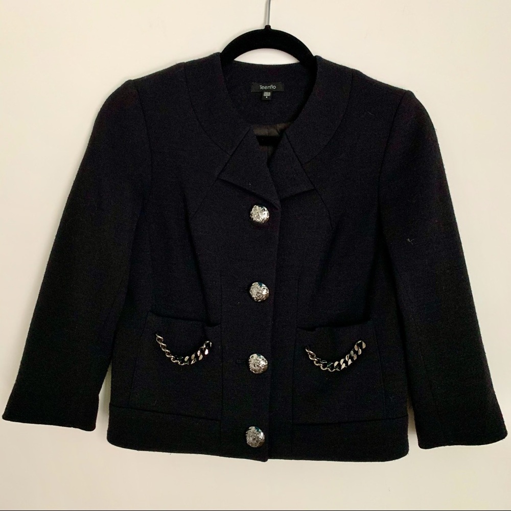 Teenflo Black Wool Blazer